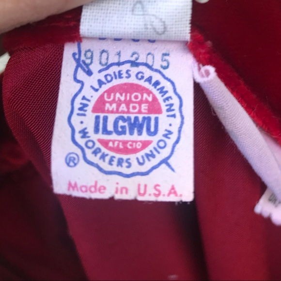 Vintage 70’s does 40’s red velvet long belted maxi skirt - Picture 9 of 14